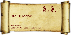 Uti Hiador névjegykártya